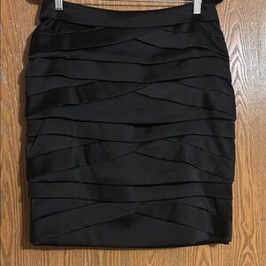 Carlisle Black Ruched Mini Pencil Skirt